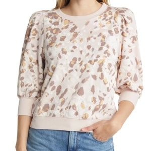 Wit & Wisdom Cheetah Print Crewneck Sweatshirt - Large - New In Bag